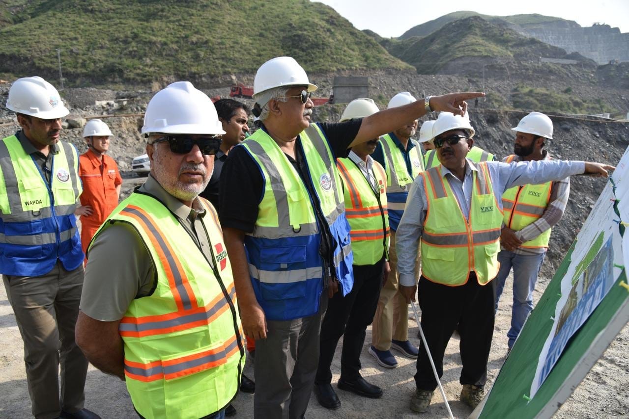 Chairman WAPDA Lt Gen Muhammad Saeed (R) visited Mohmand Dam to review construction progress at Main Dam & Power House